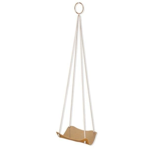 Vegan Leather and Rope Plant Hanger Square / Tan / Small | Sage & Sill