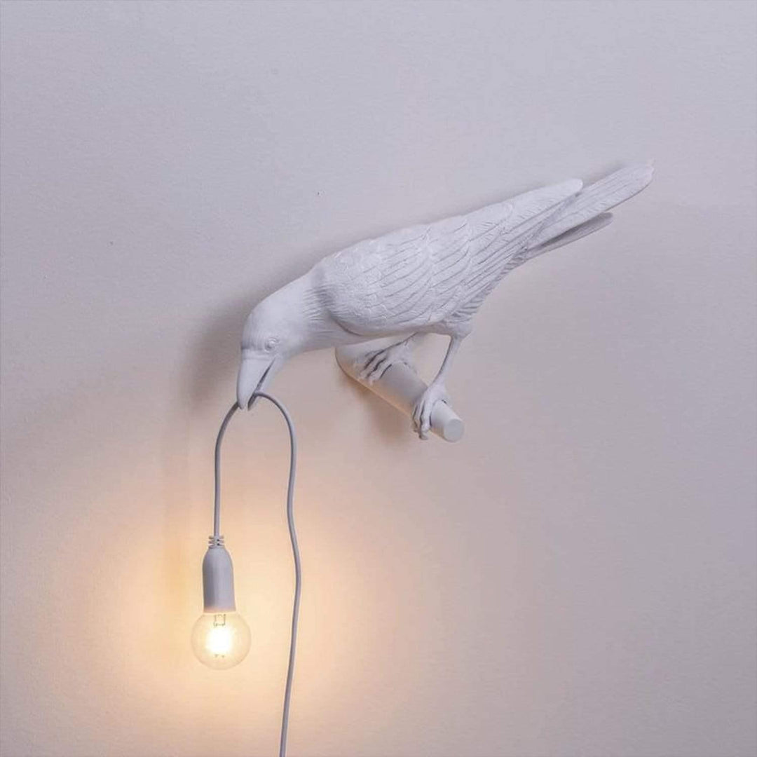 The Raven Bird Lamp White / Wall Left / US | Sage & Sill