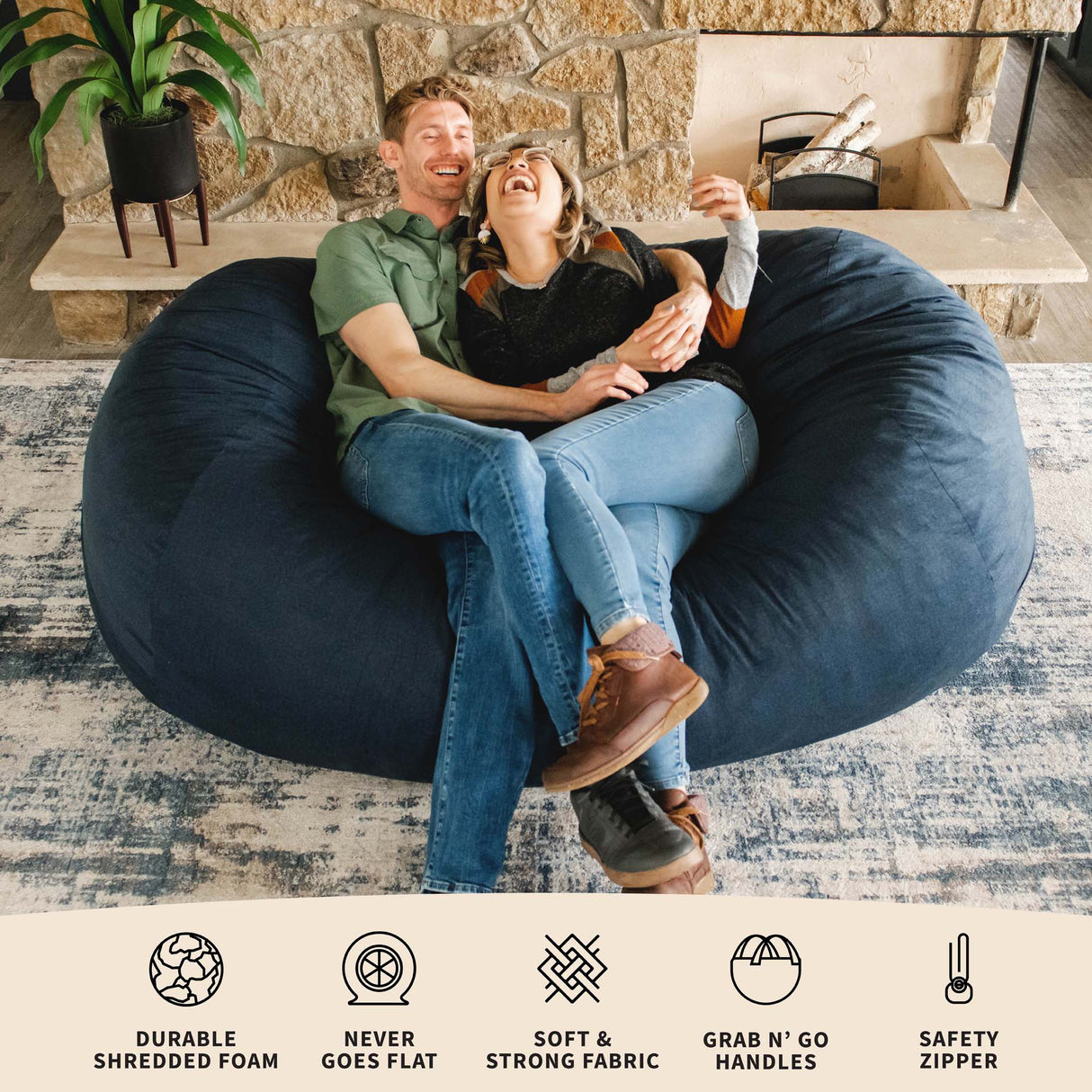 Fuf® 6Ft Foam Bean Bag Lounger