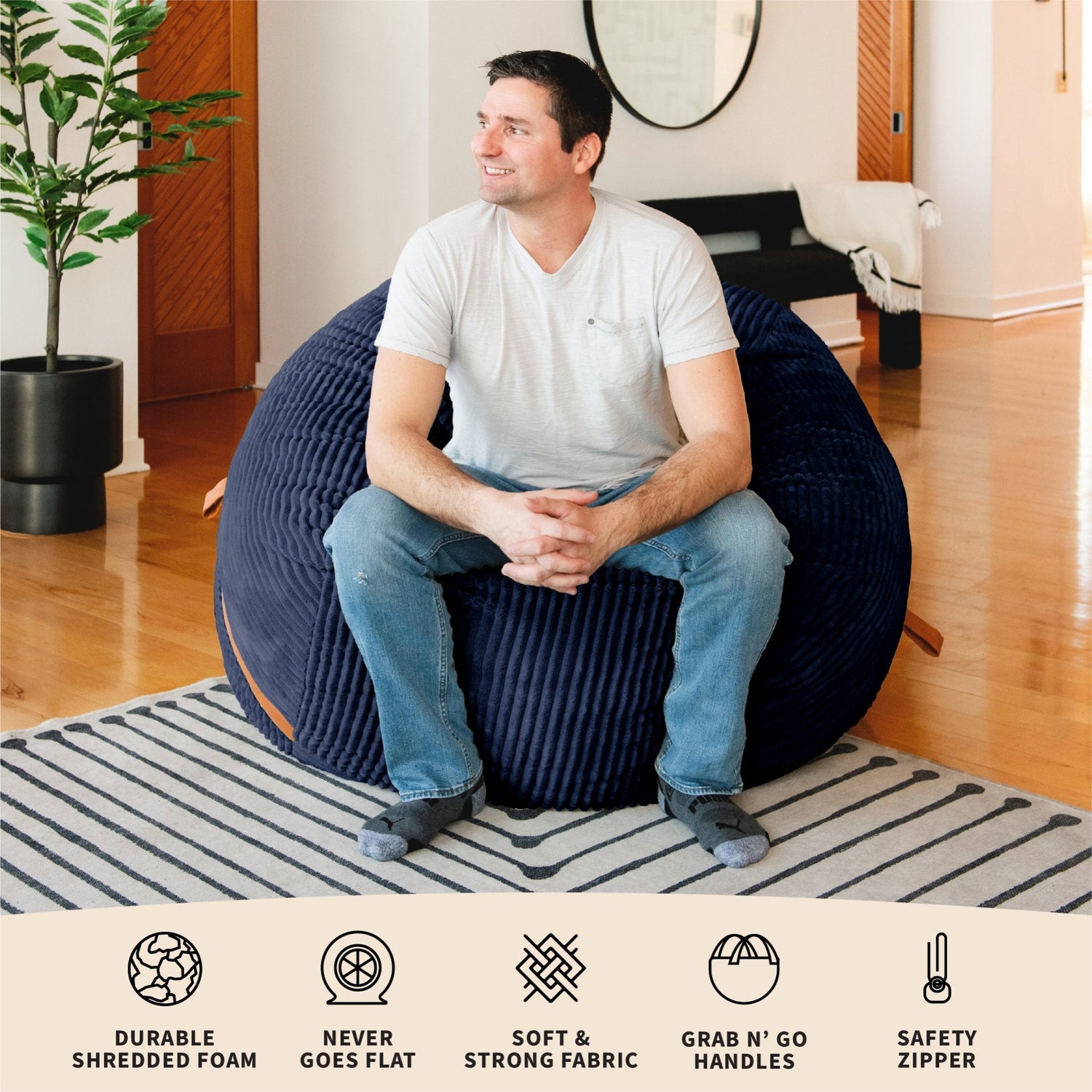 Fuf® 5Ft Foam Bean Bag