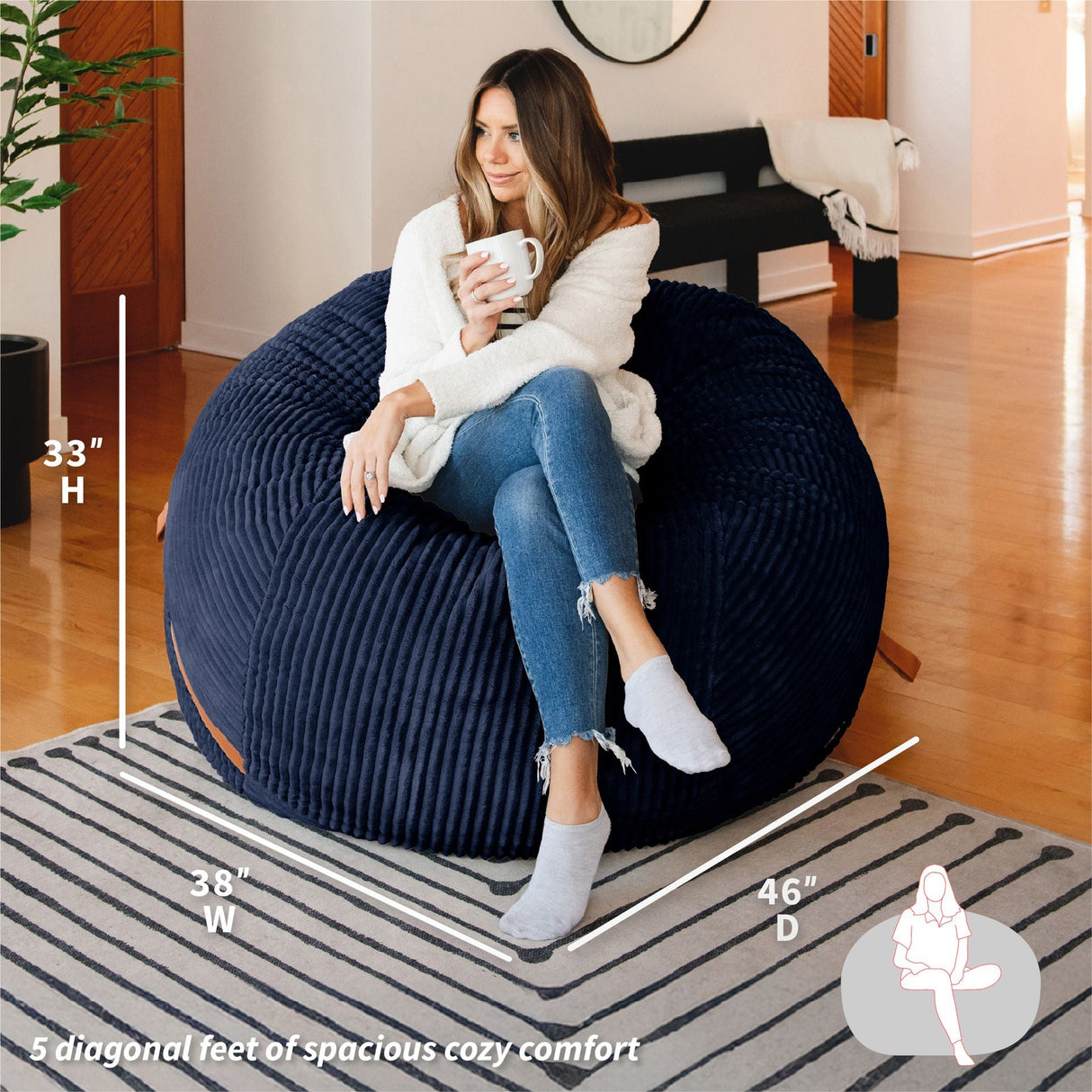 Fuf® 5Ft Foam Bean Bag