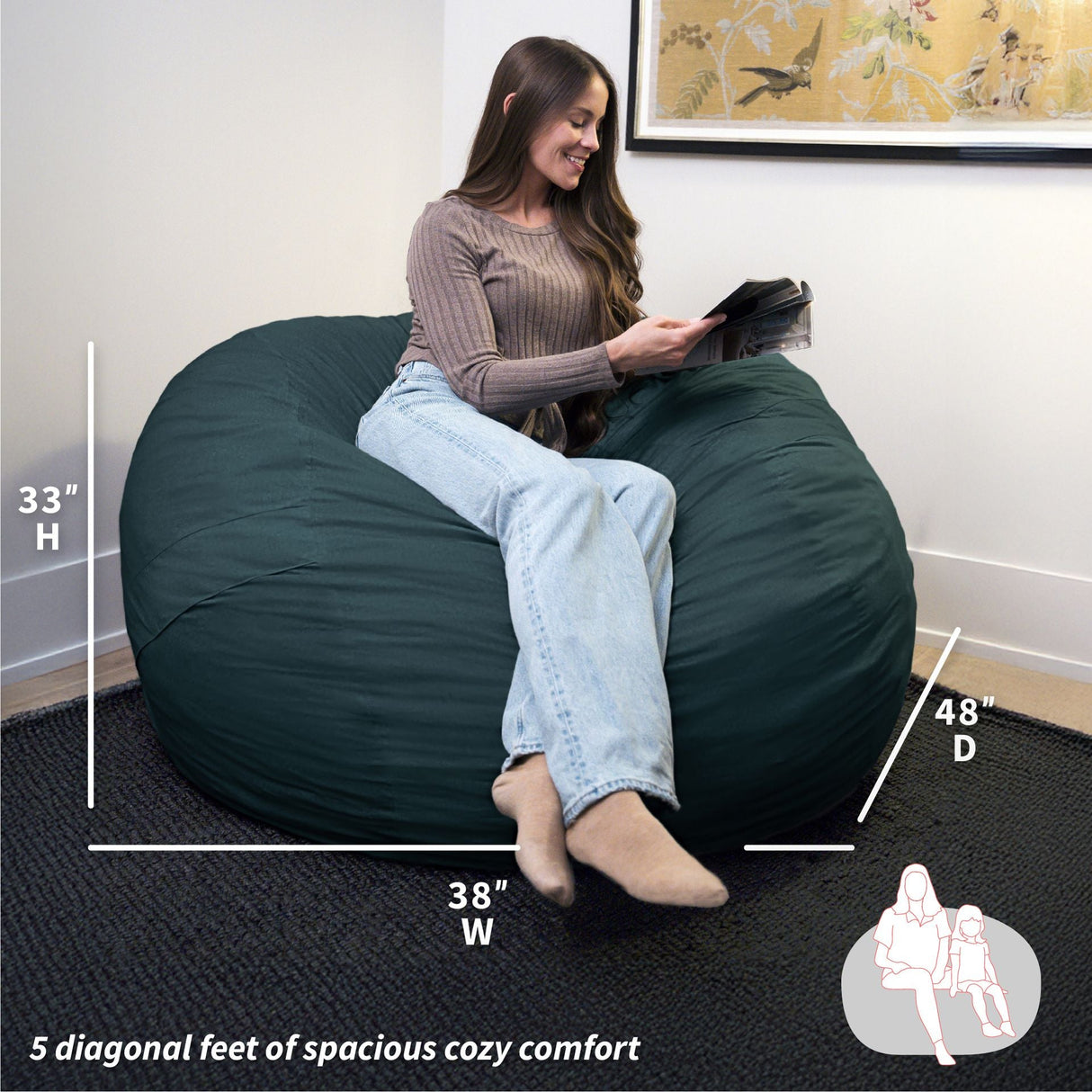 Fuf® 5Ft Foam Bean Bag