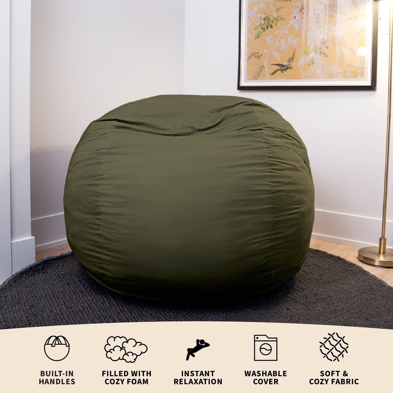 Fuf® 5Ft Foam Bean Bag