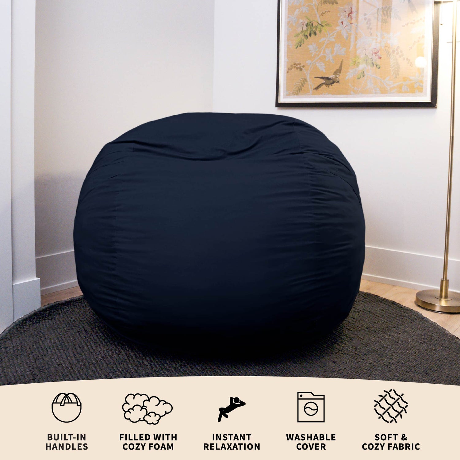 Fuf® 5Ft Foam Bean Bag