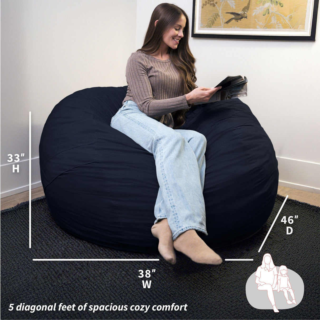 Fuf® 5Ft Foam Bean Bag