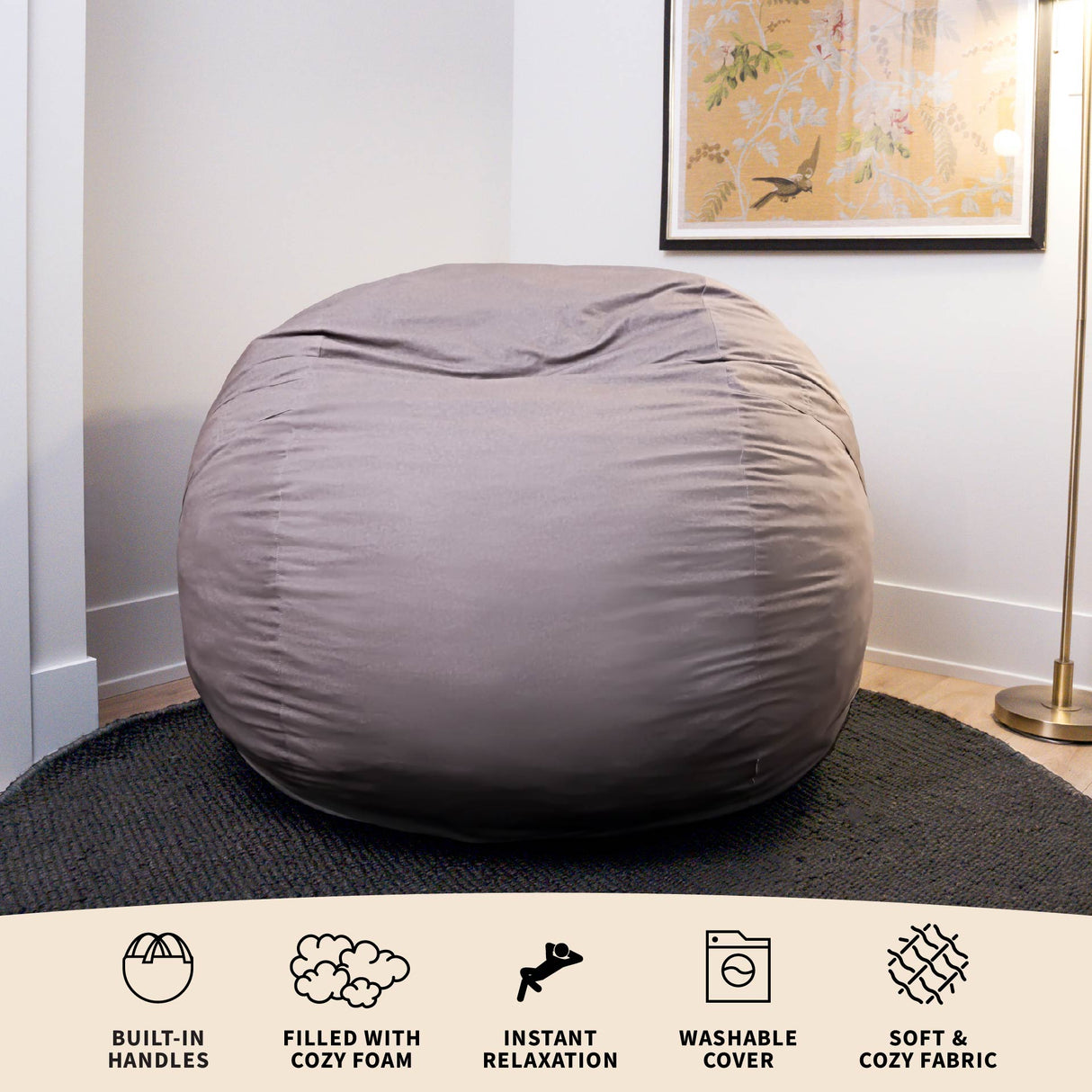 Fuf® 5Ft Foam Bean Bag