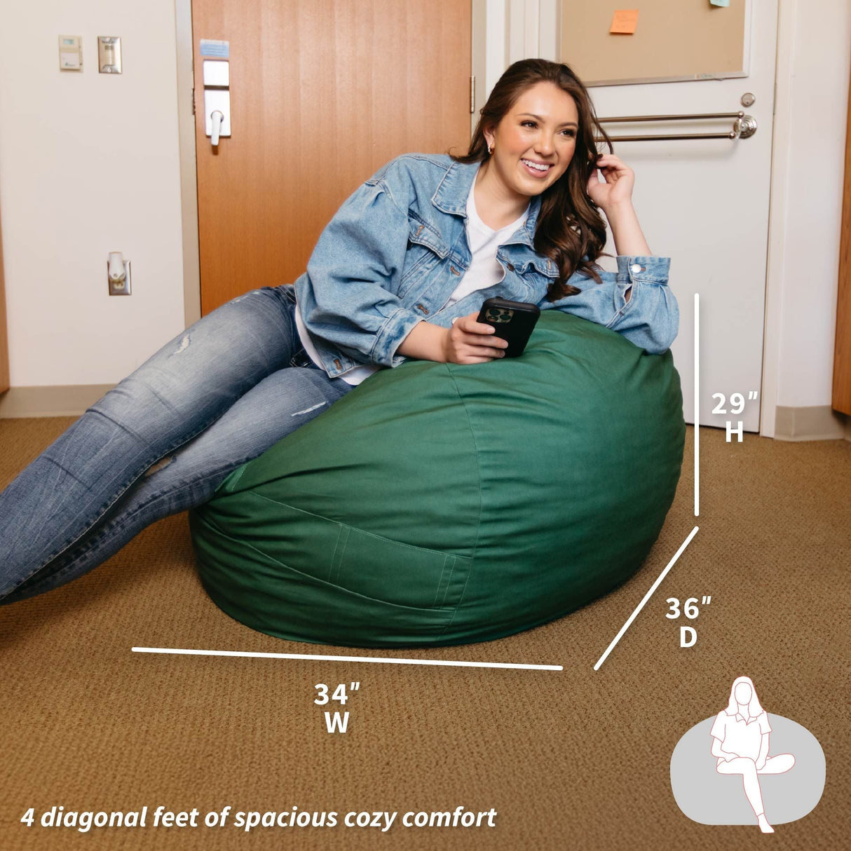Fuf® 4Ft Foam Bean Bag
