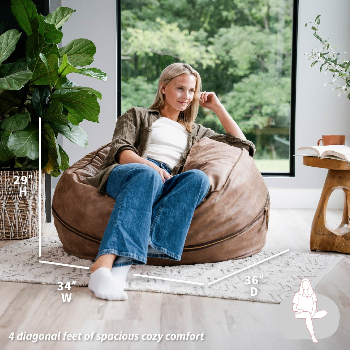 Fuf® 4Ft Foam Bean Bag