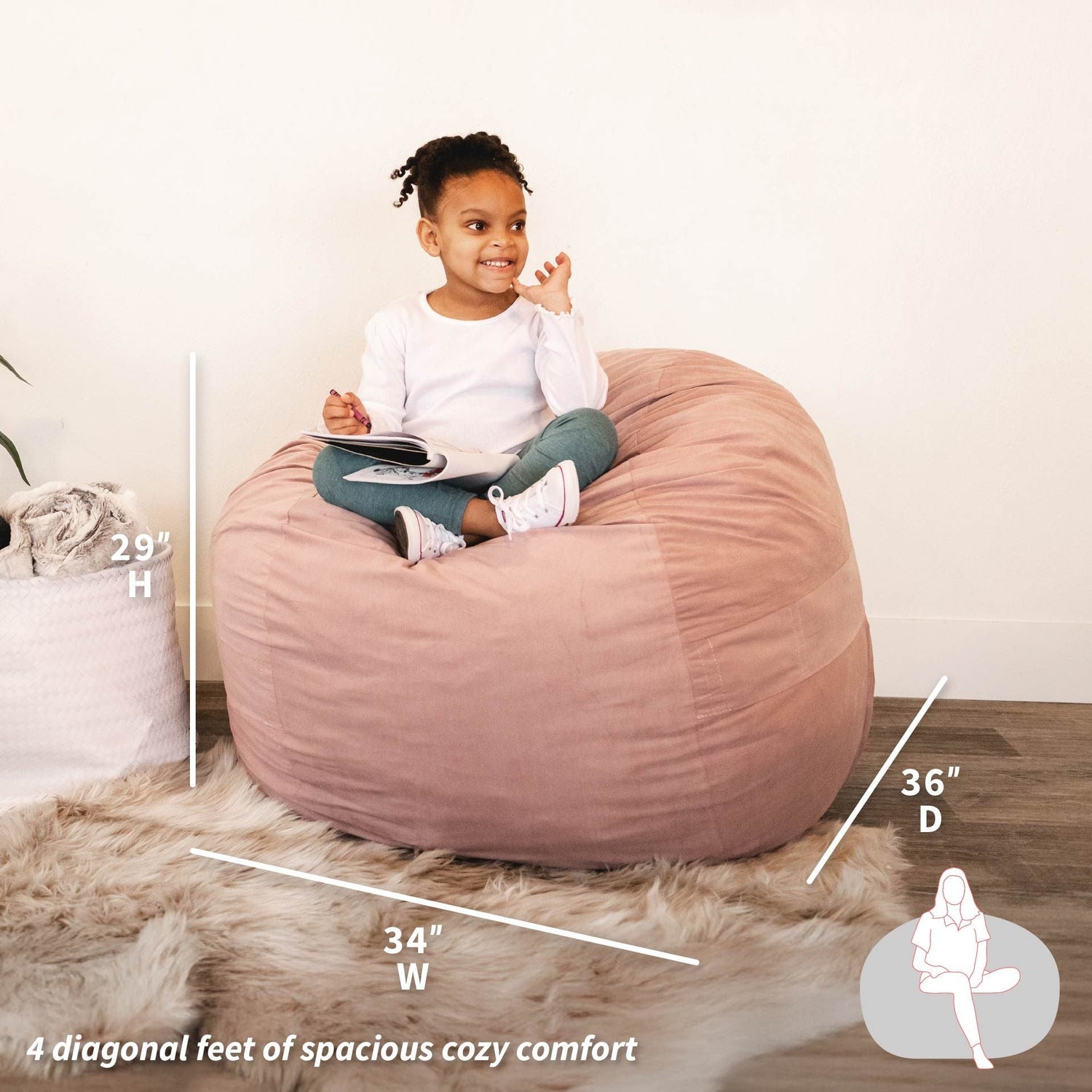Fuf® 4Ft Foam Bean Bag