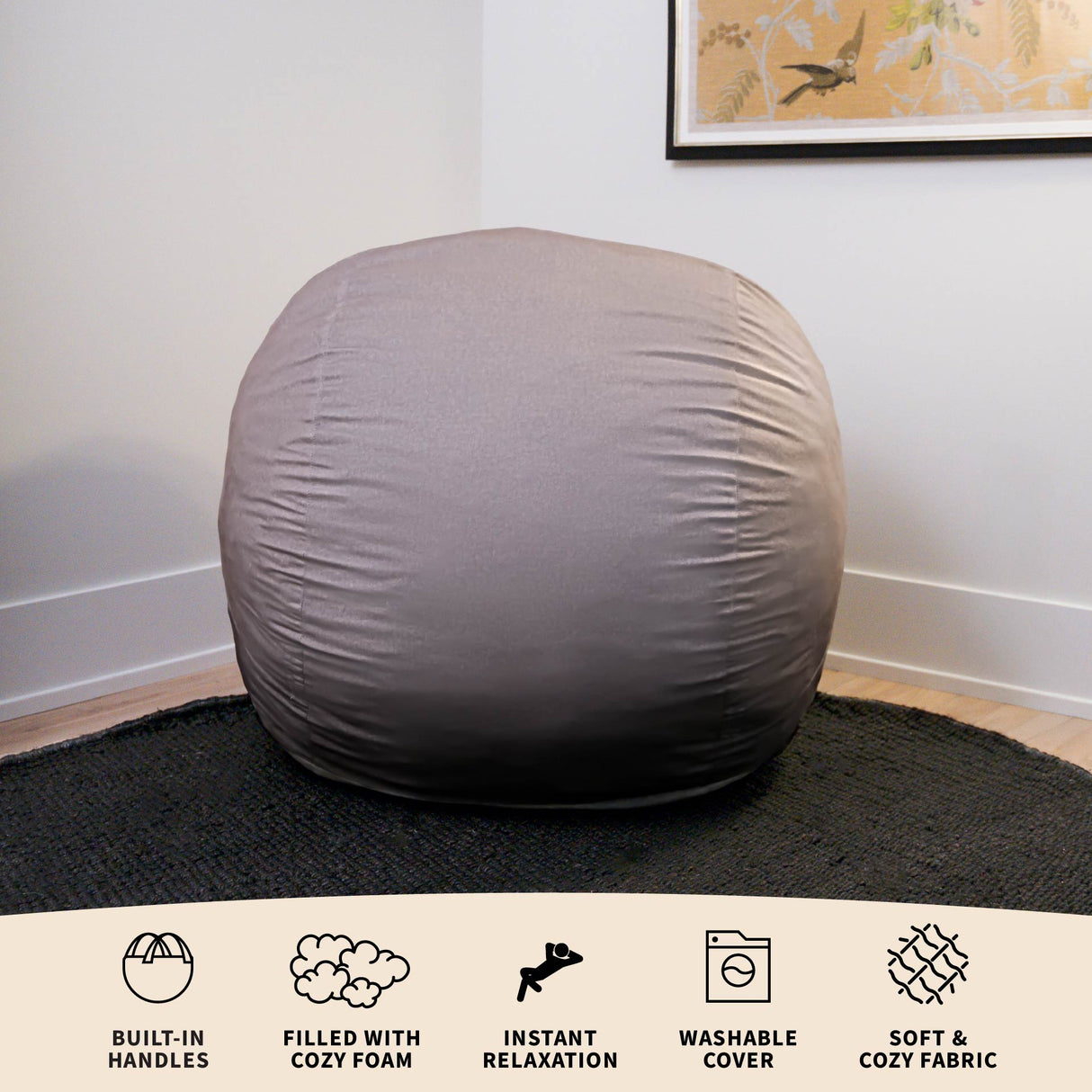 Fuf® 4Ft Foam Bean Bag
