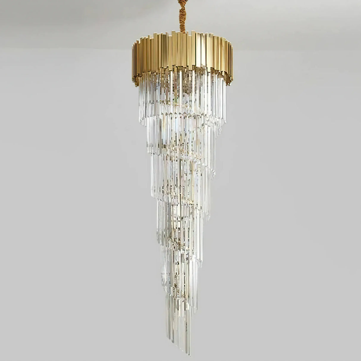 Louis 2-Story Crystal Round Chandelier