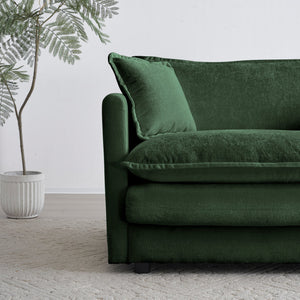 Walker Edison | Chenille Modular Cloud Couch with L-Shaped Sectional and Ottoman