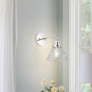 1-Light Modern Silver Wall Scone Light