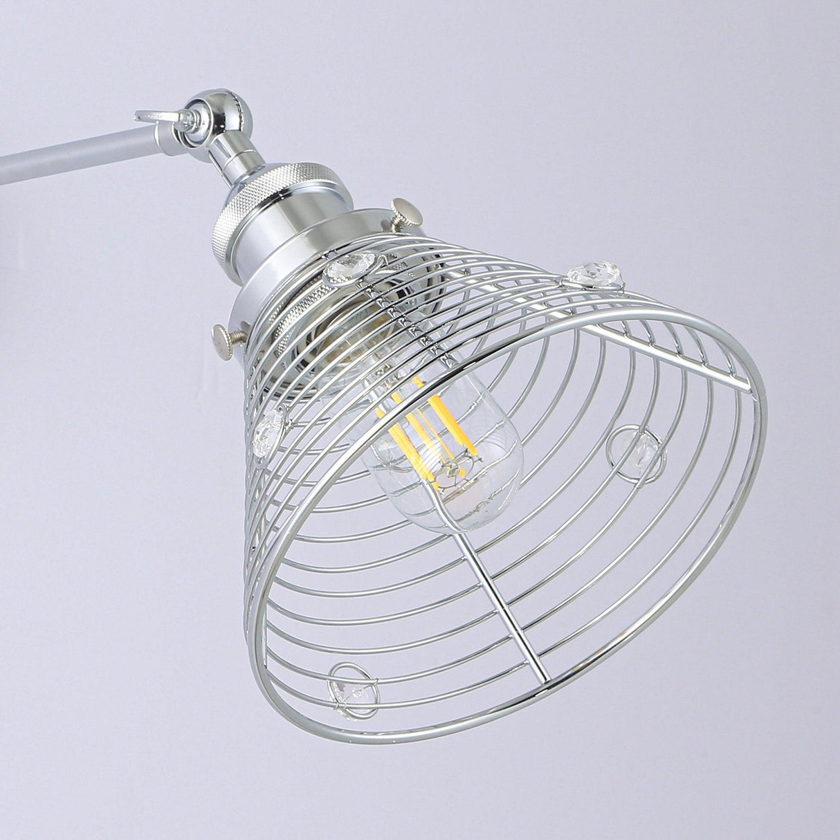 1-Light Modern Silver Wall Scone Light