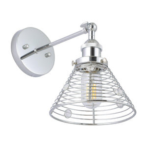 1-Light Modern Silver Wall Scone Light