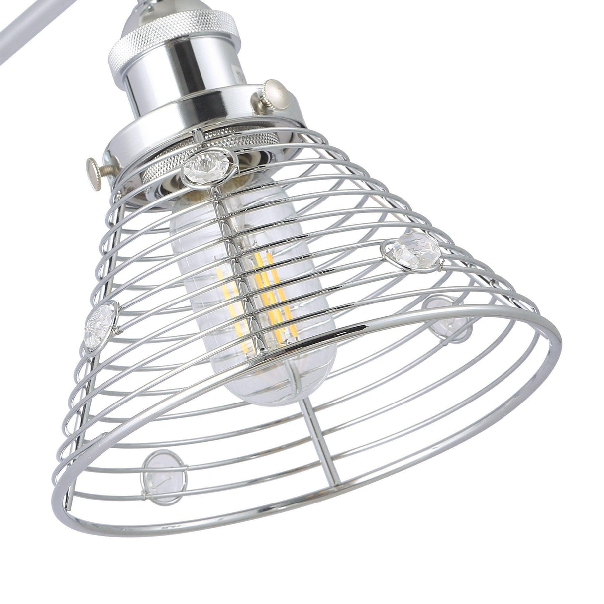 1-Light Modern Silver Wall Scone Light