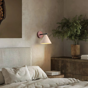 Conical Finley Travertine Wall Lamp