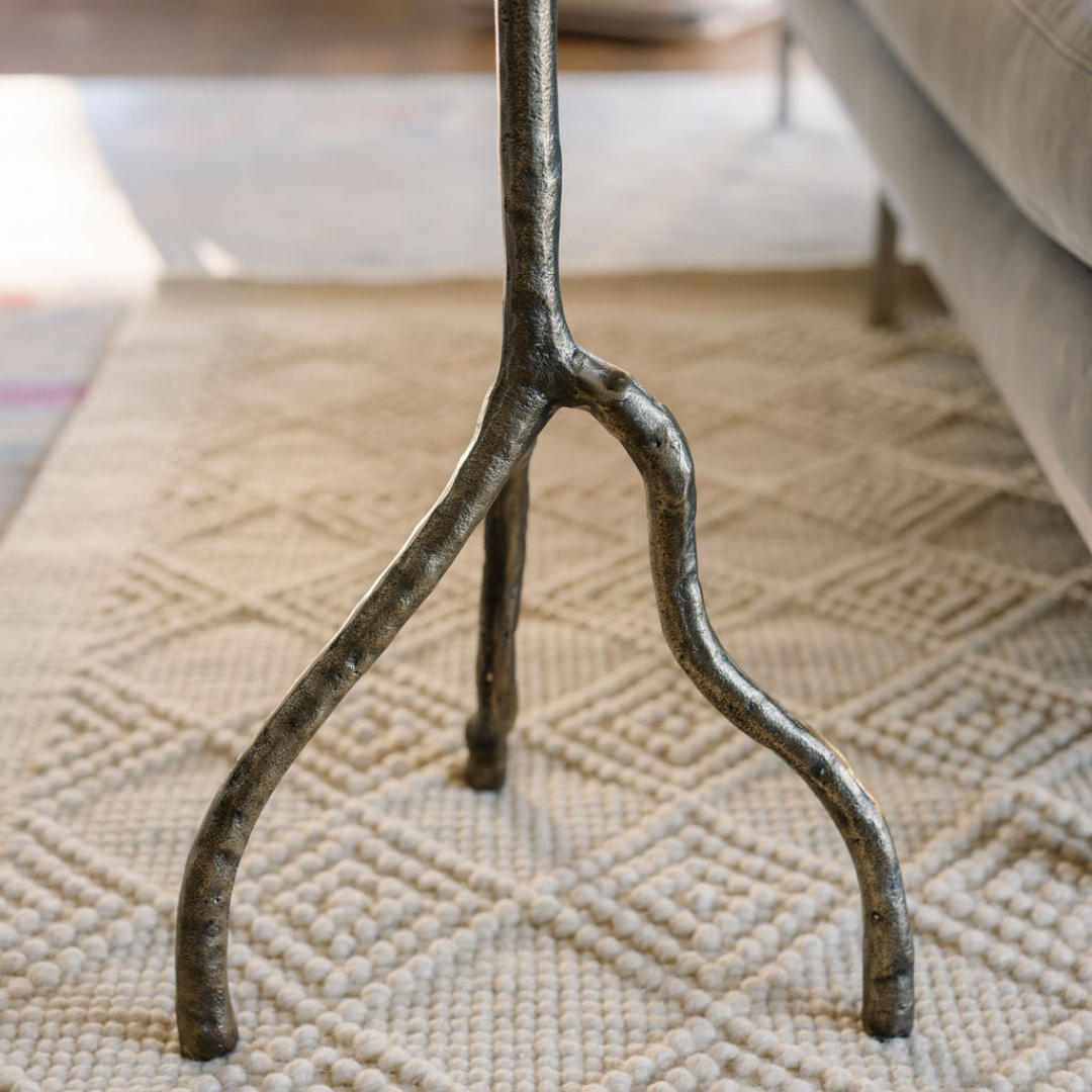 Antique Brass Aluminum Accent Table