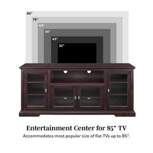70" Highboy Style Wood TV Stand