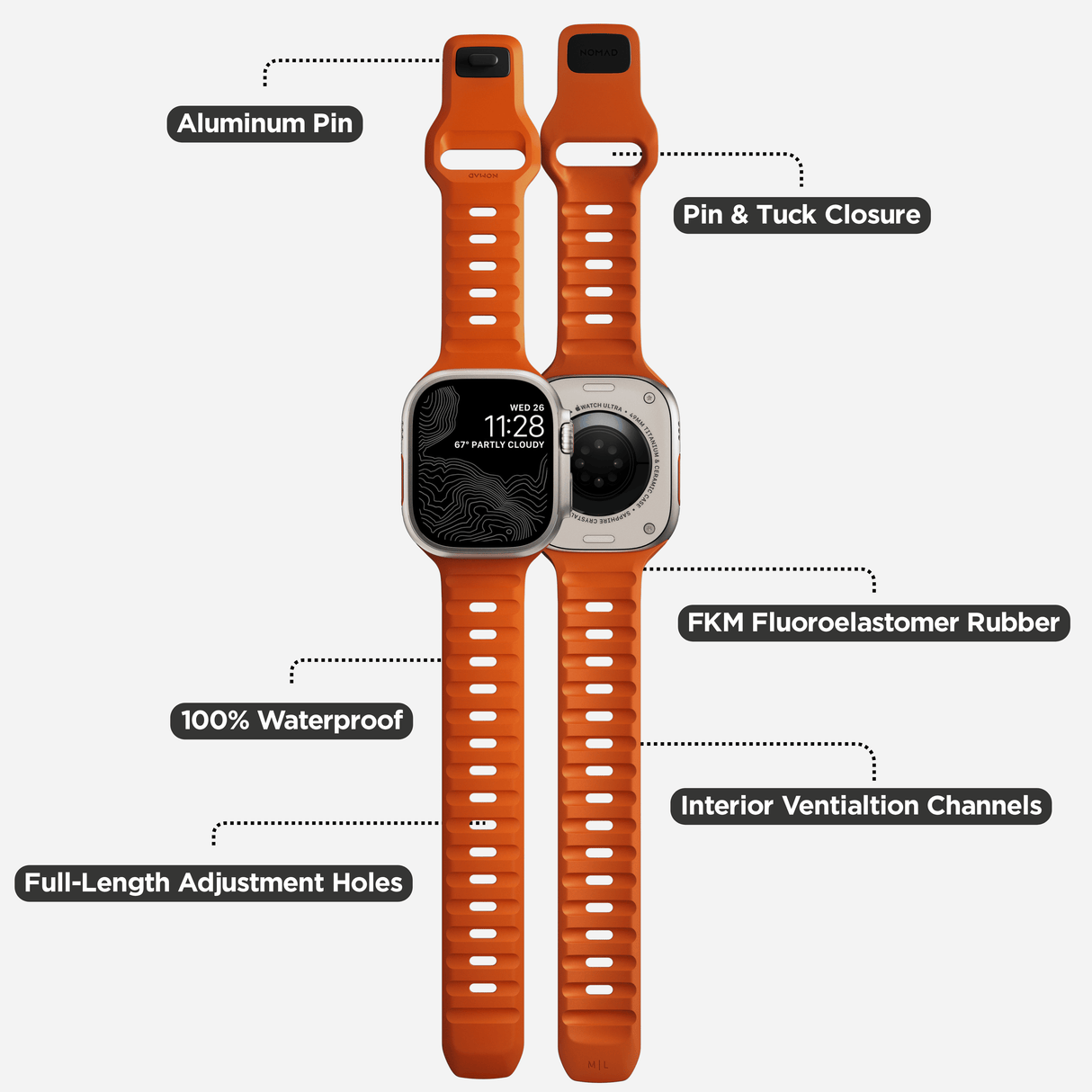 Sport Band - 46mm/49mm | Ultra Orange