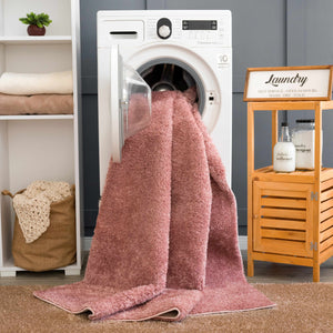 Judy Pink  Plush Washable Area Rug - Clearance