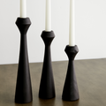 Tapered Diamond Wood Candle Holder