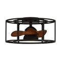 20" Kanpur Industrial Flush Mount Reversible Ceiling Fan with LED Lighting and Remote Control