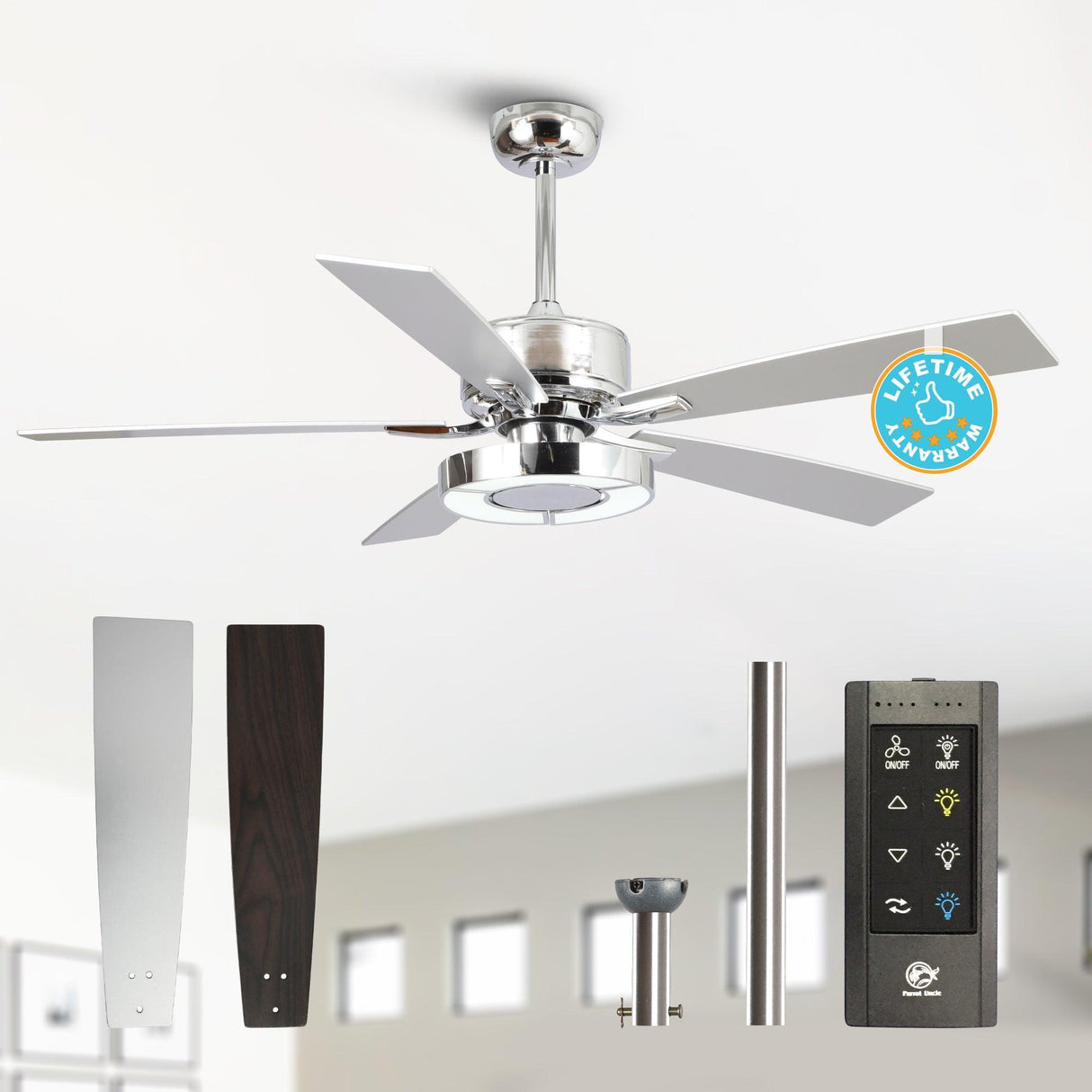 52" Vendome Industrial Downrod Mount Reversible Ceiling Fan With Lighting And Remote Control