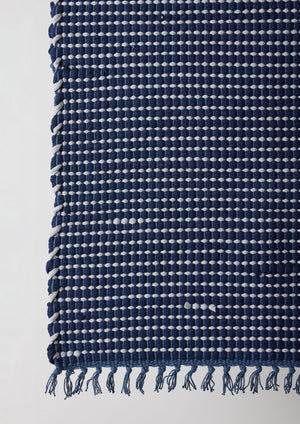 Riverweave Navy Blue Hand-Loomed Cotton Mat