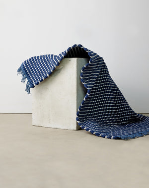 Riverweave Navy Blue Hand-Loomed Cotton Mat