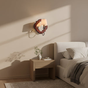 1-Light Rustic Iron Wood Wall Sconce Lighting