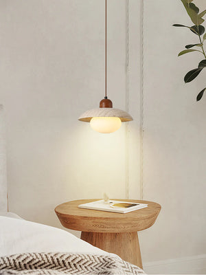 Travertine Glass Noah Disc Pendant Lamp