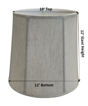 12"W x 12"H Textured Oatmeal Drum Softback Shantung Shade