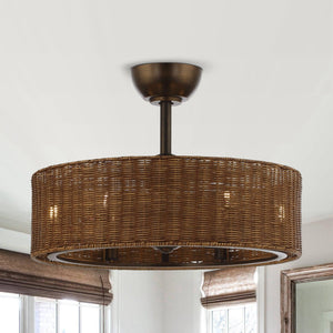 24" Farmhouse DC Motor Ceiling Fan with Lighting and Remote Control
