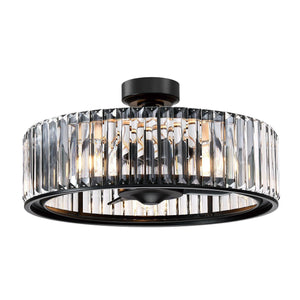 26" Henslee Modern DC Motor Reversible Crystal Fandelier Ceiling Fan with Lighting