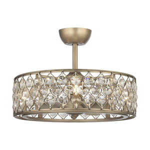 25" Modern Downrod Mount Crystal Fandelier with Lighting and Remote Control