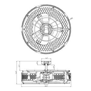 27" Wright Modern DC Motor Downrod Mount Reversible Crystal Ceiling Fan with Lighting and Remote Control
