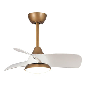 28" Modern DC Motor Downrod Mount Reversible Ceiling Fan with LED Lighting and Remote Control