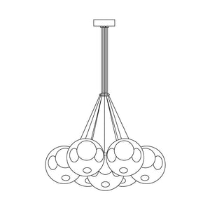 28 Multiple Colour Chandelier - Cluster