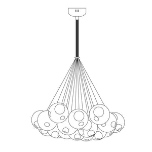 28 Multiple Colour Chandelier - Cluster