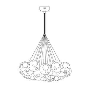 28 Multiple Colour Chandelier - Cluster