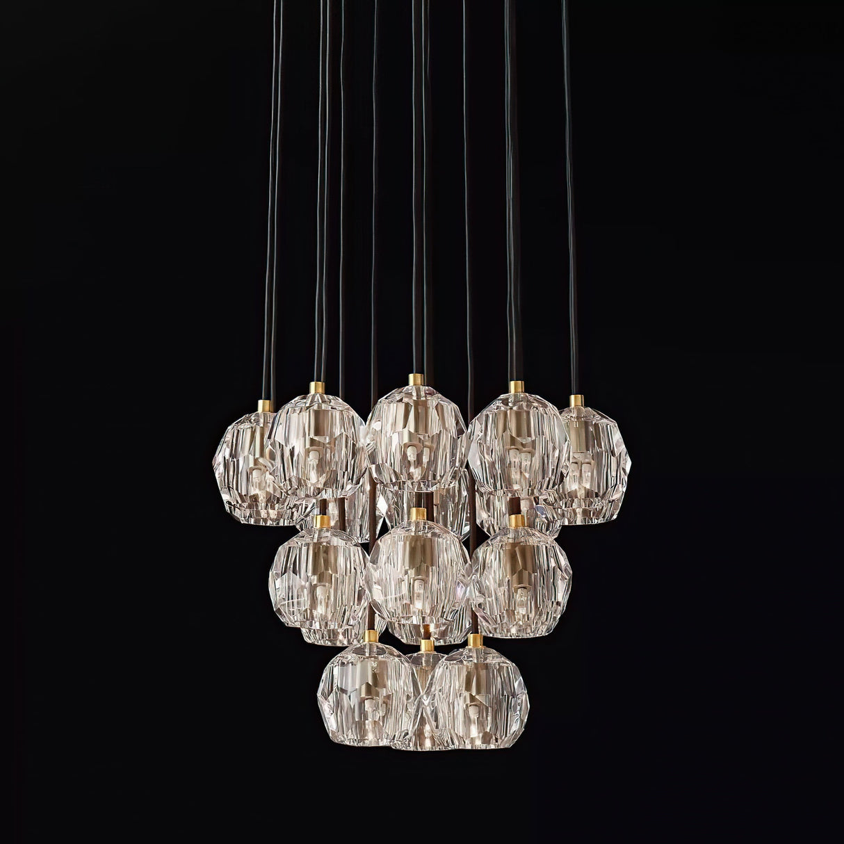 Kristal Crystal Round Cluster Chandelier