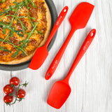 Elihome 3 Piece Silicone Spatula Set - Red