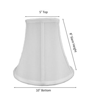 10"W x 9"H White Bell Shantung Shade