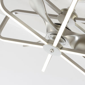 30" Theron Modern DC Motor Downrod Mount Reversible Ceiling Fan with LED Lighting and Remote Control