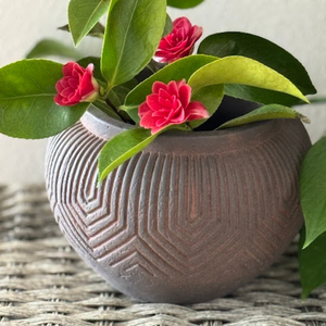 Linden Concrete Vessel in Rustic Umber, 8"D X 6"H