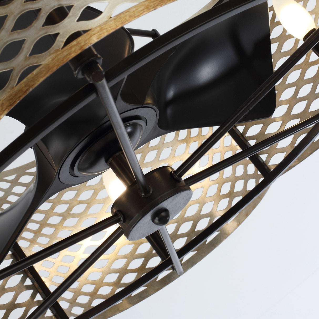 31" Linda Industrial DC Motor Downrod Mount Reversible Ceiling Fan with Lighting and Remote Control