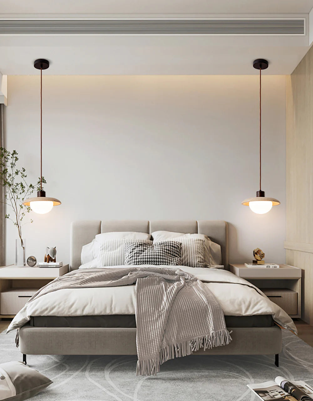 Travertine Glass Noah Disc Pendant Lamp