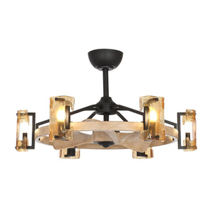 34" Bucholz Farmhouse DC Motor Downrod Mount Reversible Ceiling Fan with Lighting and Remote Control