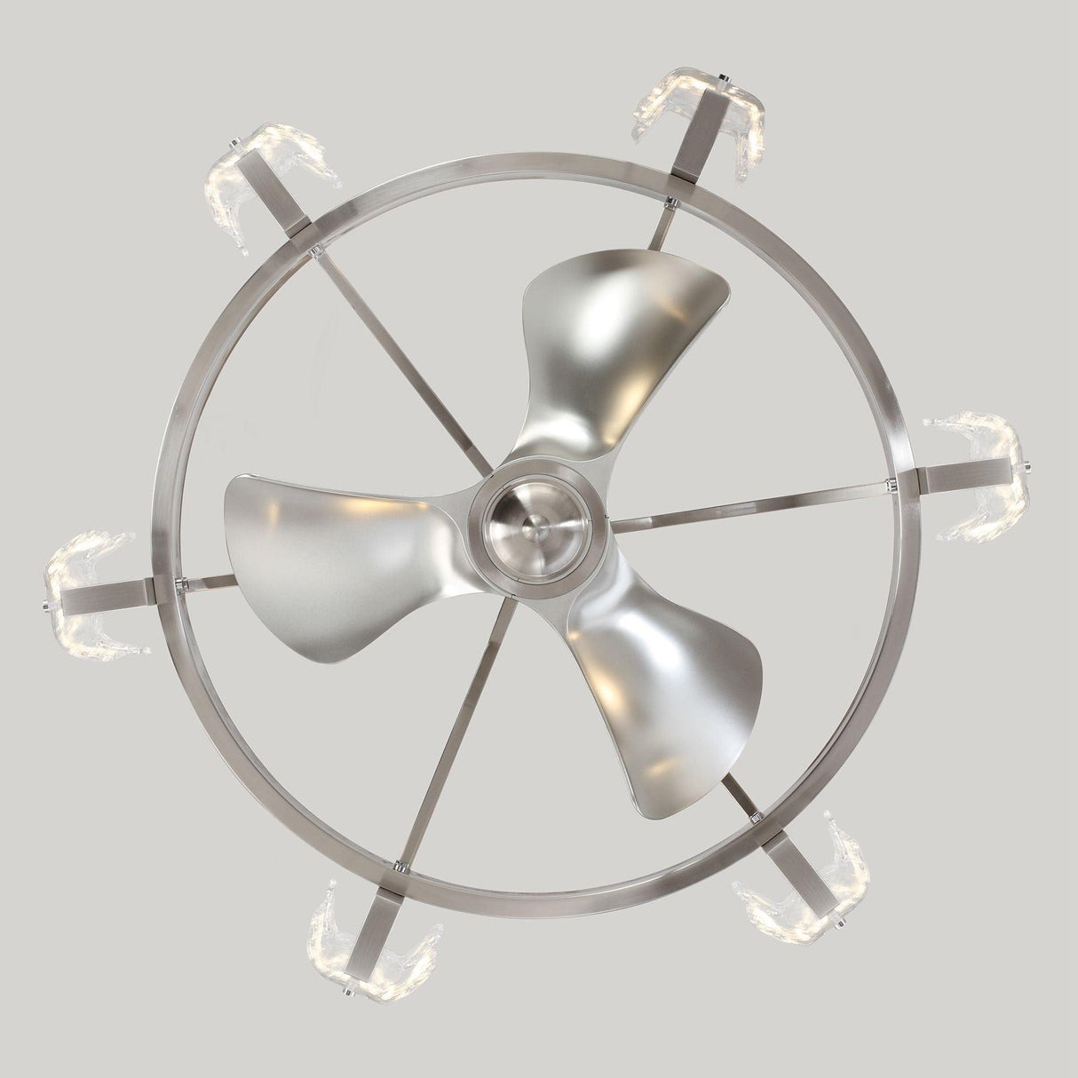 34" Bucholz Modern DC Motor Brushed Nickel Downrod Mount Reversible Ceiling Fan with LED Lighting and Remote Control